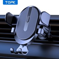 Support de téléphone pour voiture, mise à niveau TOPK 2023, verrouillage automatique, support de téléphone universel avec clip à crochet pour grille d'aération de voiture pour iPhone, Samsung 1